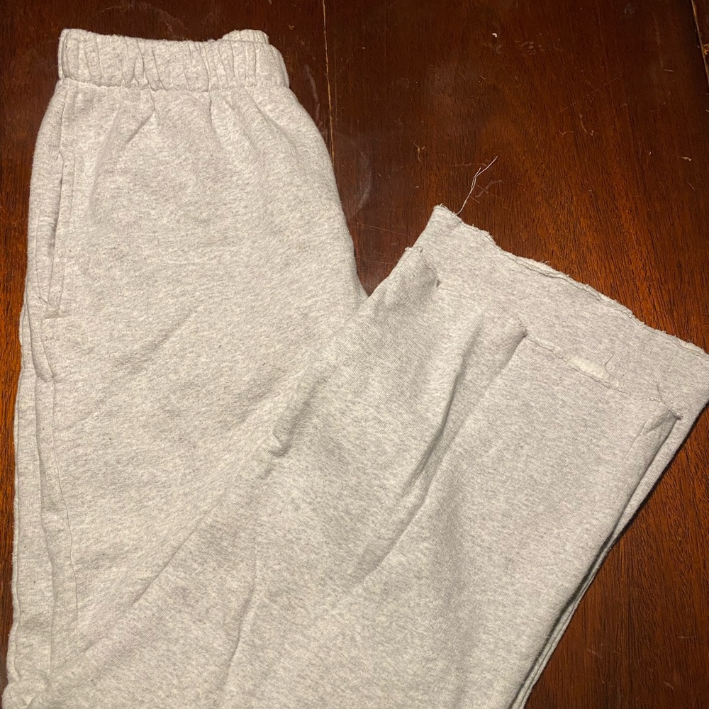 White/Grey Brandy Melville open leg sweatpants
